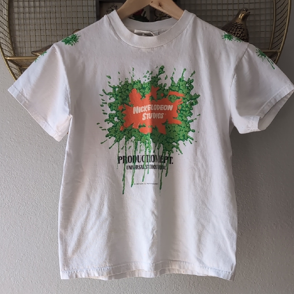Rare Vintage Nickelodeon Production DeptT-Shirt with Green and Orange Slime